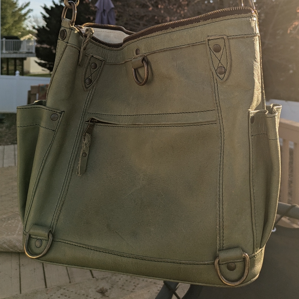 Nena & Co. Green Leather Backpack Strap - Picture 4 of 7